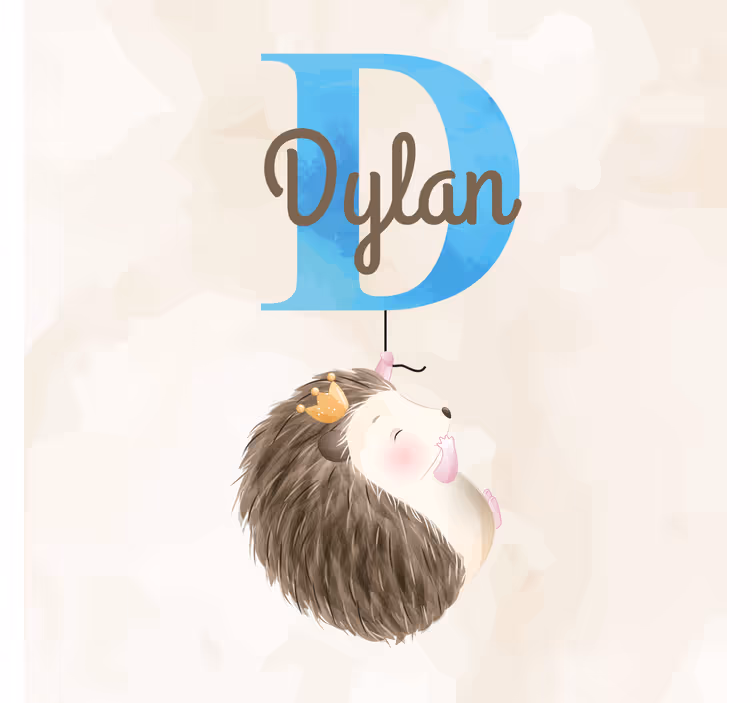 Childrens blind cute hedgehog animals with name - TenStickers