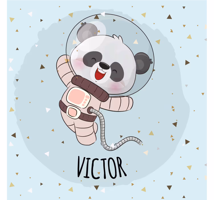 Childrens blind cute panda for boy with name - TenStickers