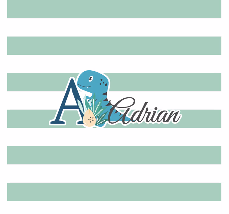 Childrens blind cute dino animals with name - TenStickers