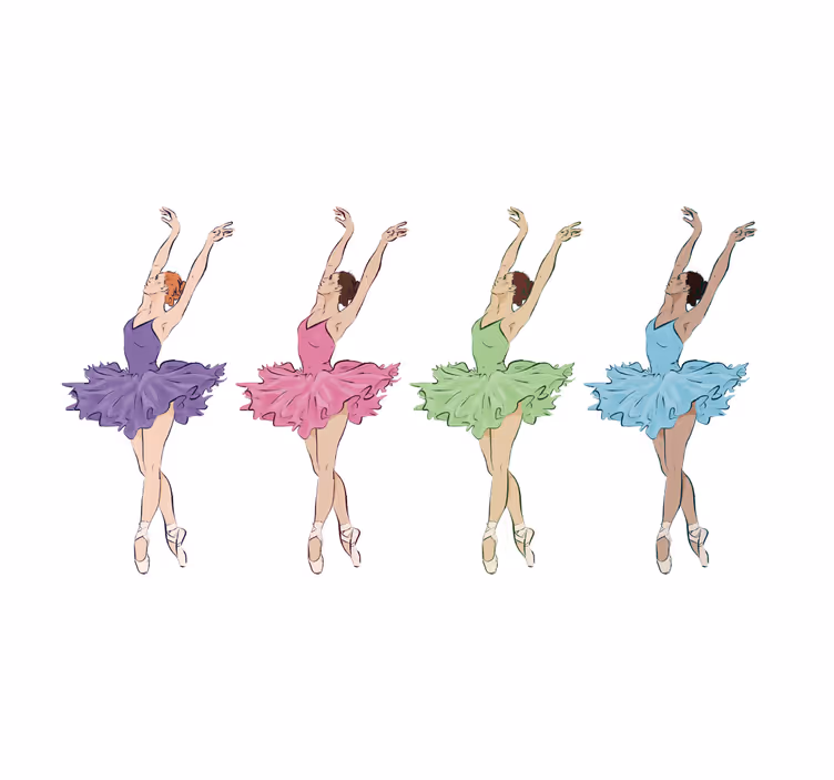 Childrens blind colorful ballet dancers - TenStickers