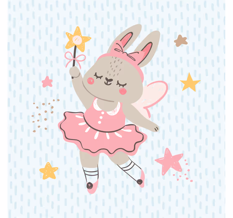 Children's blind with rabbit fairy illustration stars - TenStickers