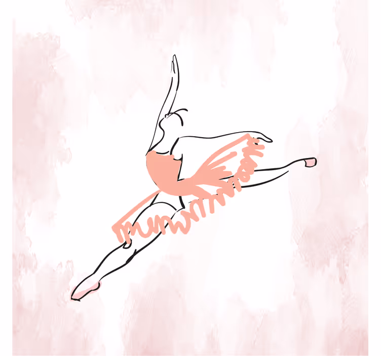 Childrens blind ballerina dancing line art - TenStickers