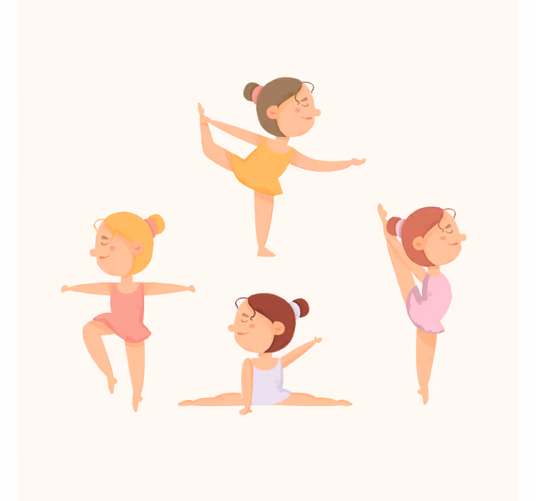 Childrens blind set of ballerinas stretching - TenStickers