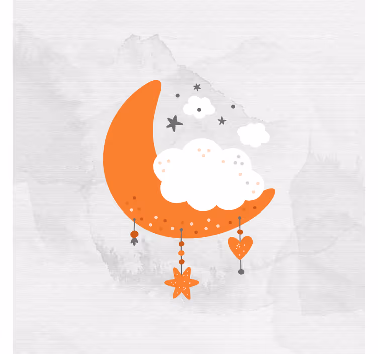 Childrens blind minimalist moon and clouds design - TenStickers