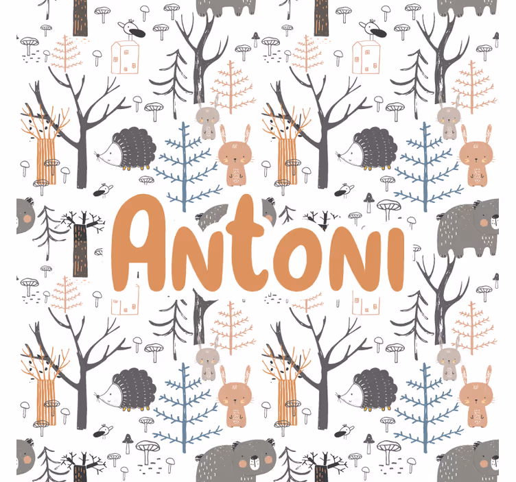 Childrens blind scandinavian forest with animals - TenStickers