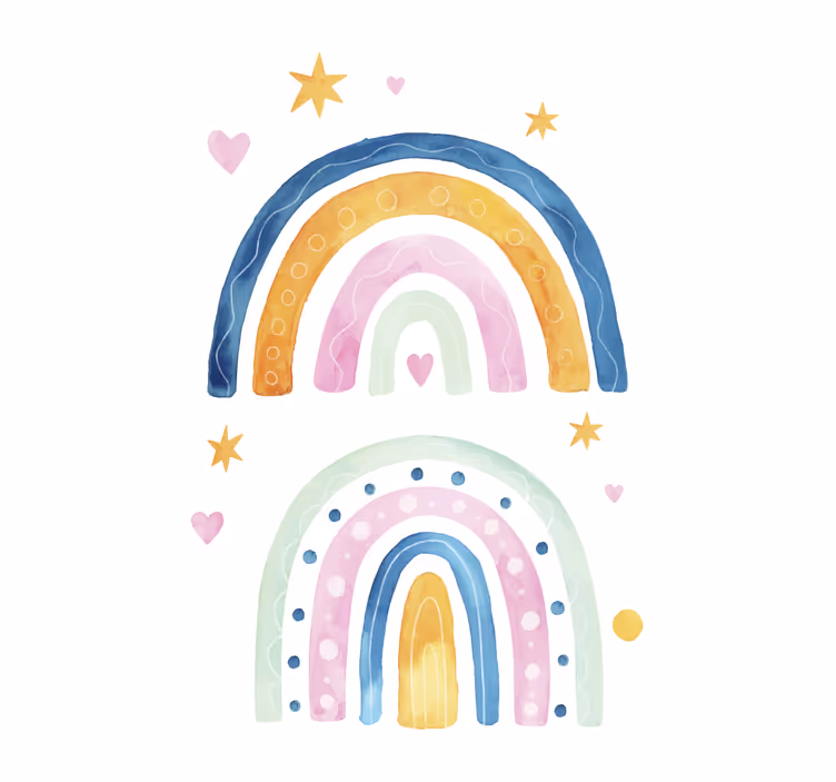Childrens blind watercolor rainbows - TenStickers