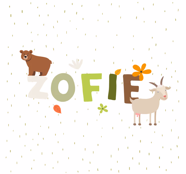 Childrens blind featuring personalized forest animals - TenStickers