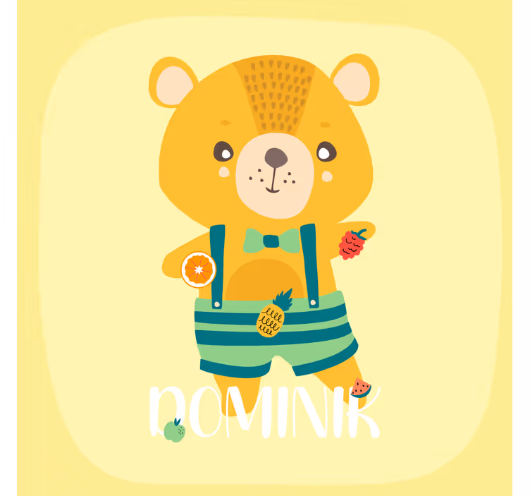 Childrens blind teddy bear with custom name - TenStickers