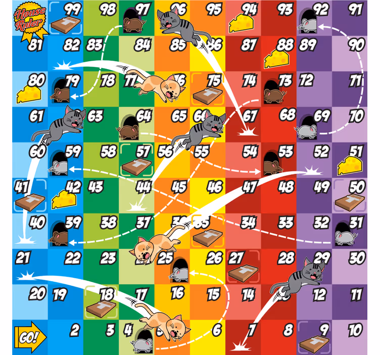Childrens blind board game cat and mouse - TenStickers
