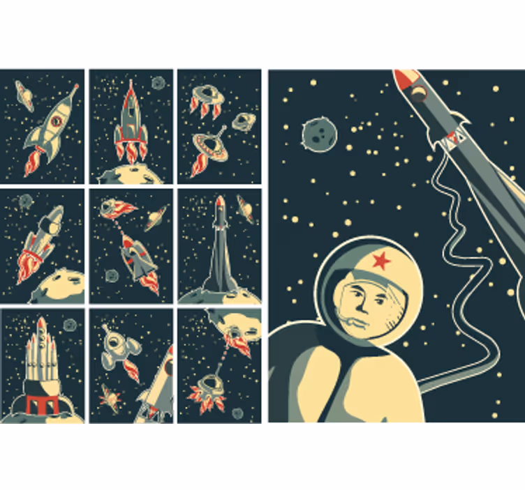Childrens blind space-themed stickers - TenStickers