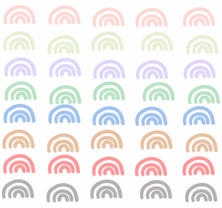 Children's blind pack of 40 vibrant rainbows - TenStickers