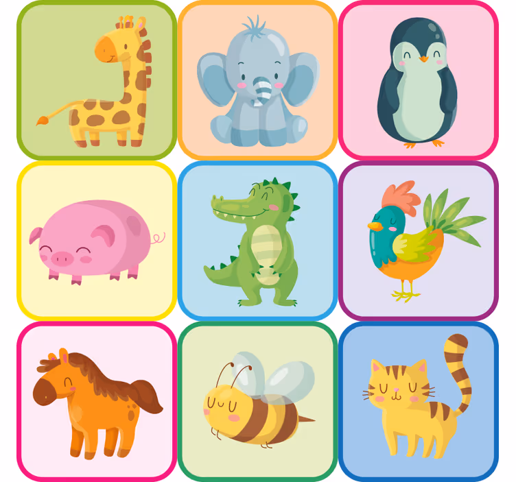 Childrens blind animal furniture sticker - TenStickers