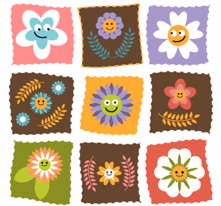 Childrens blind floral decorative vinyl - TenStickers