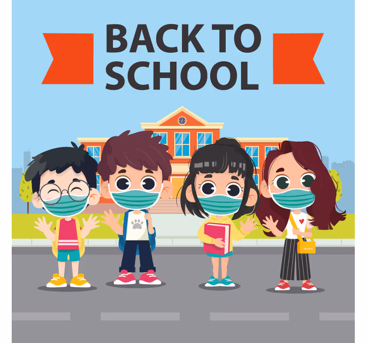 Childrens blind attractive school design with kids - TenStickers