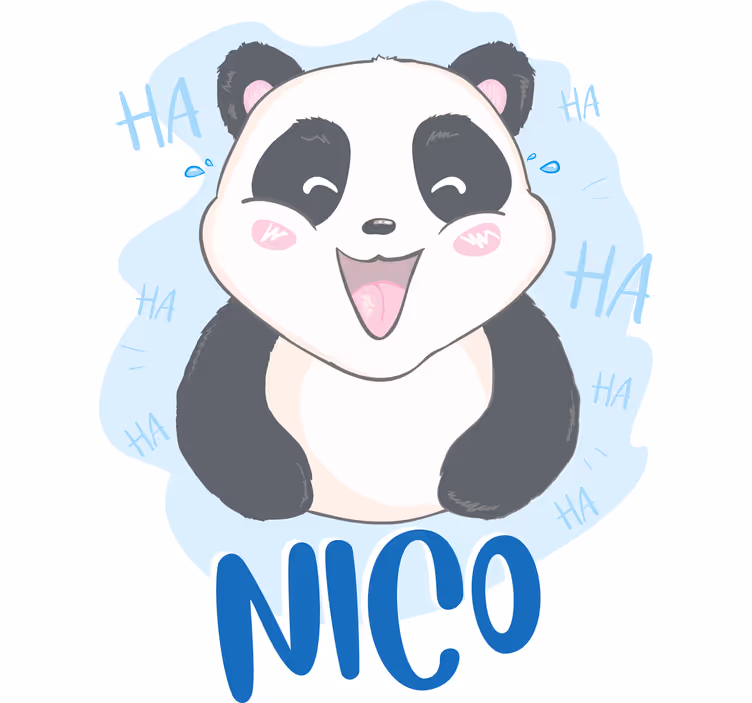 Childrens blind baby panda amazed by name - TenStickers