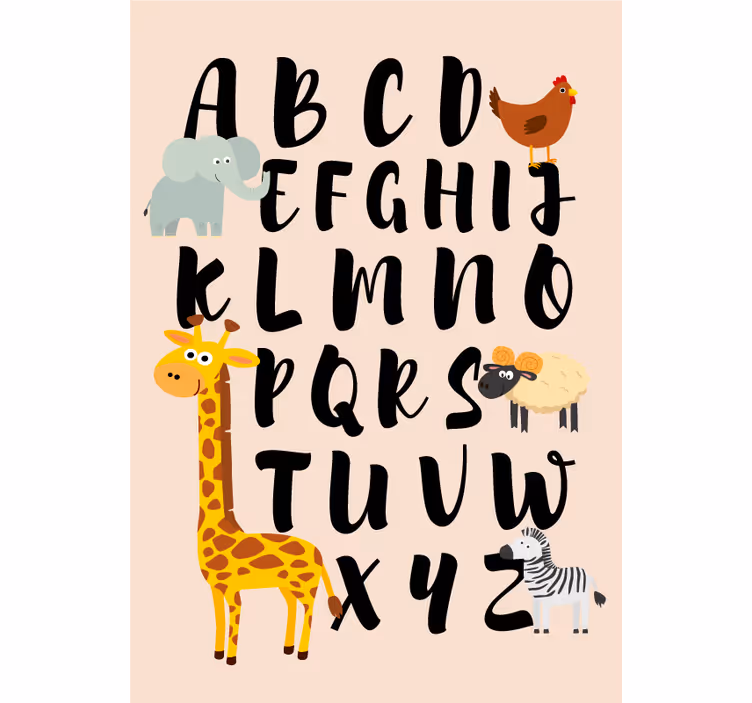 Childrens blind with animals playing with letters - TenStickers