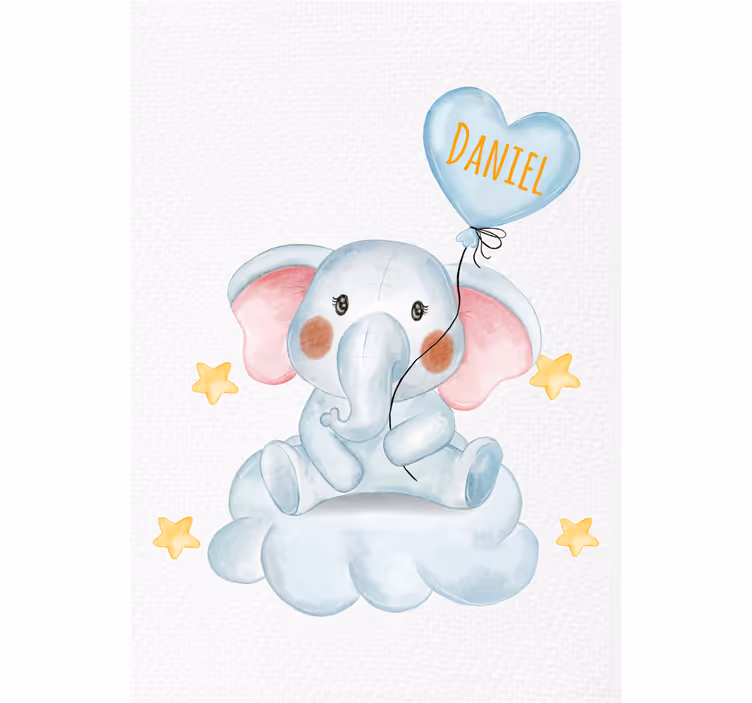 Childrens blind featuring a cute elephant with balloon - TenStickers