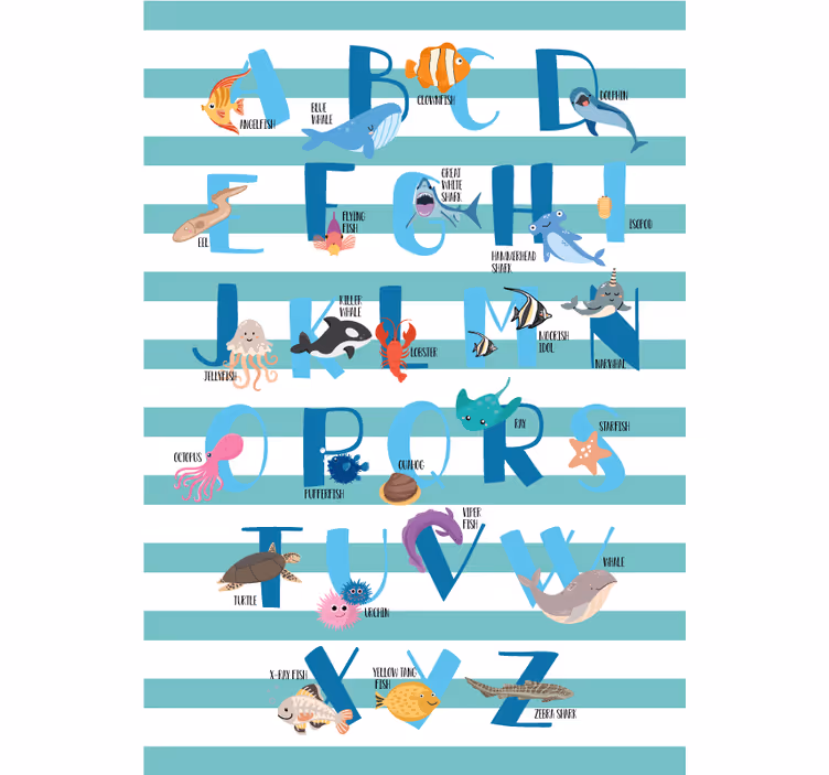 Childrens blind ocean alphabet - TenStickers