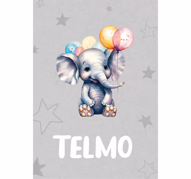 Childrens blind baby elephant with balloons - TenStickers