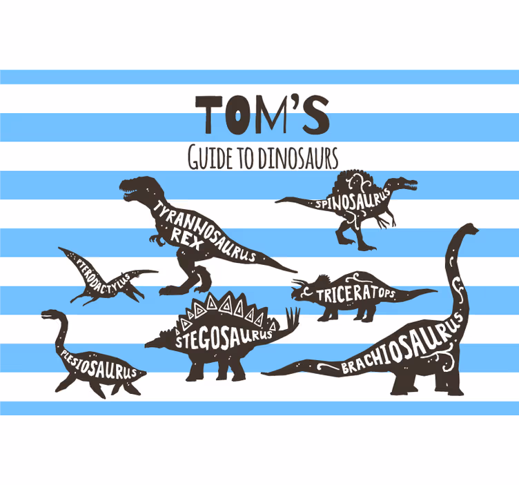 Childrens blind with personalised dinosaur names - TenStickers