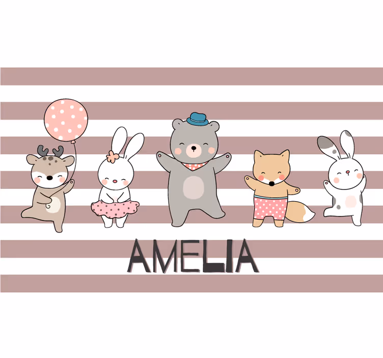 Childrens blind featuring happy animal drawings - TenStickers