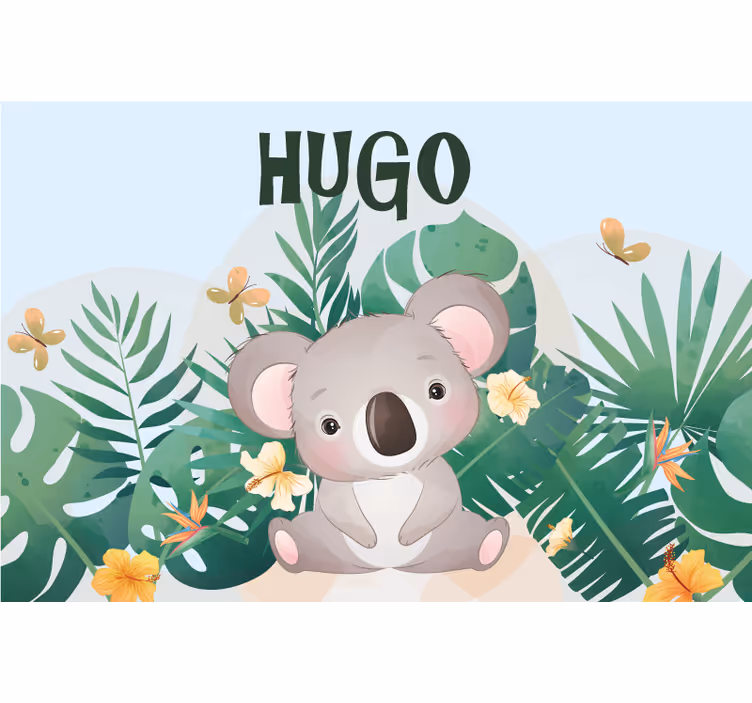 Childrens blind cute koala for boy with name - TenStickers