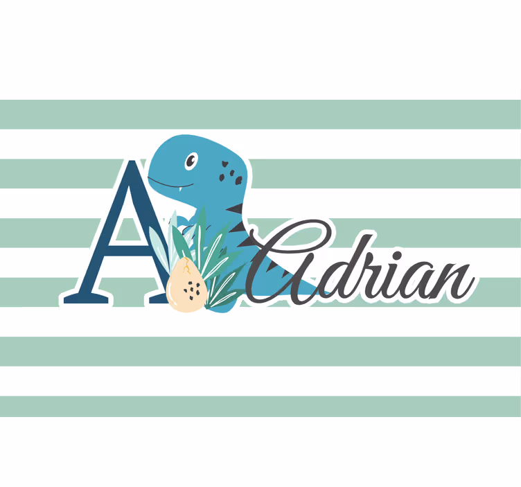 Childrens blind cute animals dino with name - TenStickers