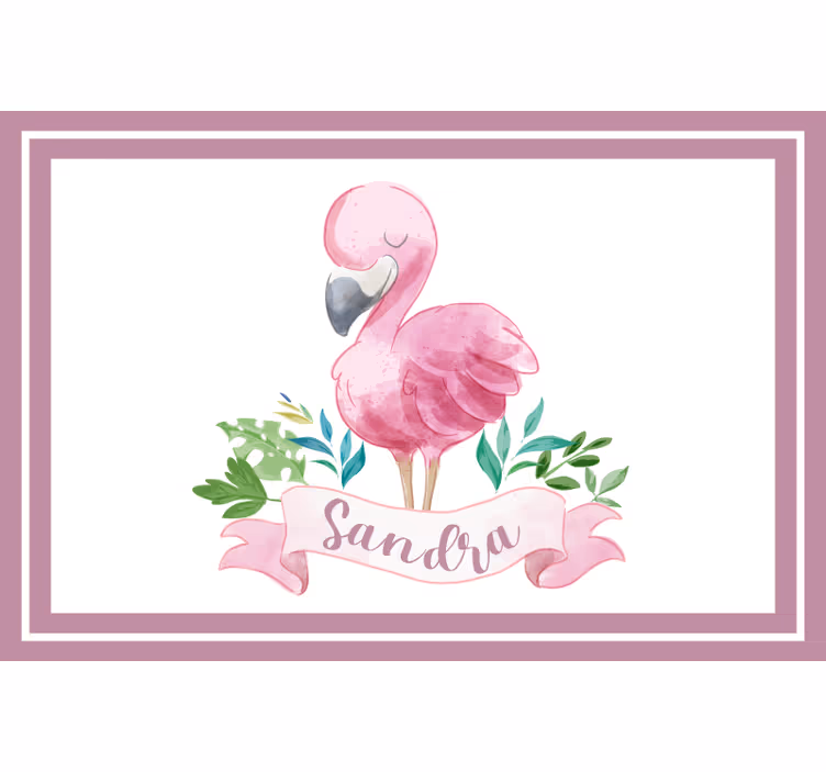 Childrens blind personalized flamingo kids placemat - TenStickers