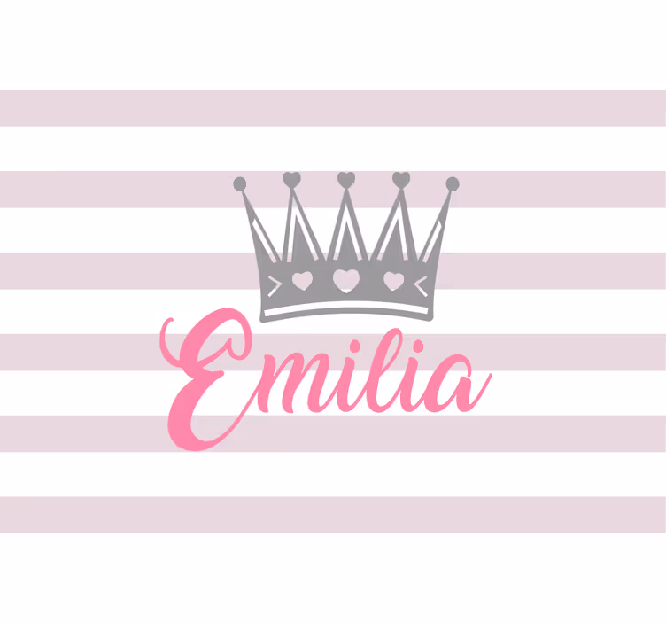 Children's blind with silver crown and pink name - TenStickers