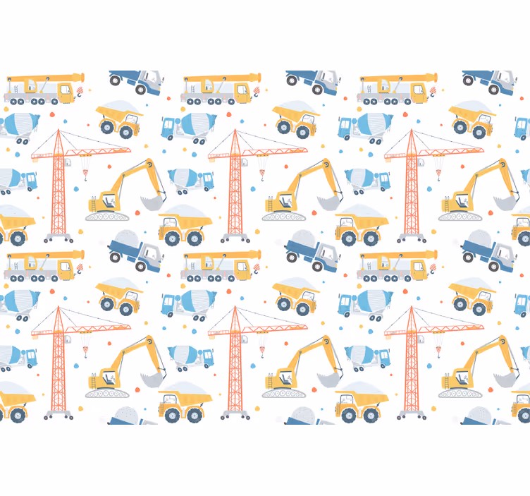 Pastel color construction vehicles childrens blind - TenStickers