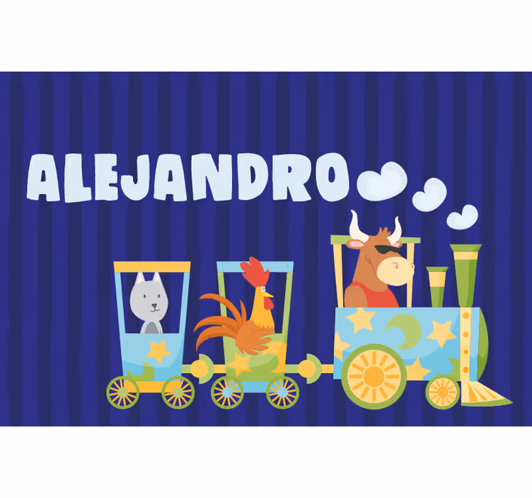 Childrens blind personalized train placemat - TenStickers