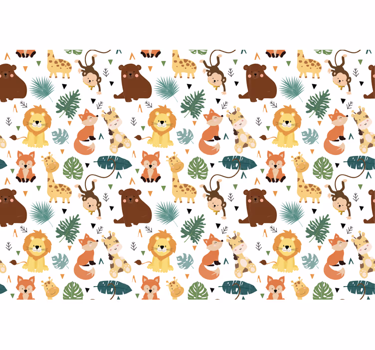 Cute wild animals with leaves childrens blind - TenStickers