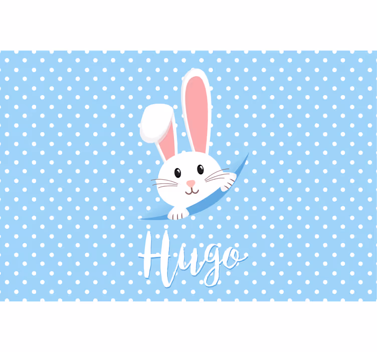 Childrens blind cute bunny for boy with name - TenStickers