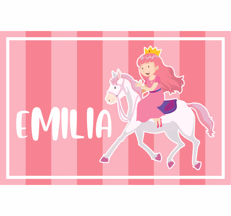 Childrens blind pink princess on a white horse - TenStickers