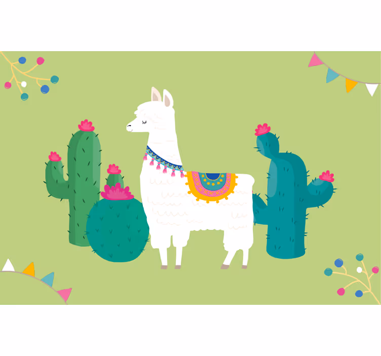 Children's blind with colorful llama illustration - TenStickers