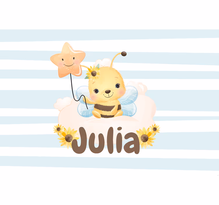 Childrens blind cute animals bee with name - TenStickers