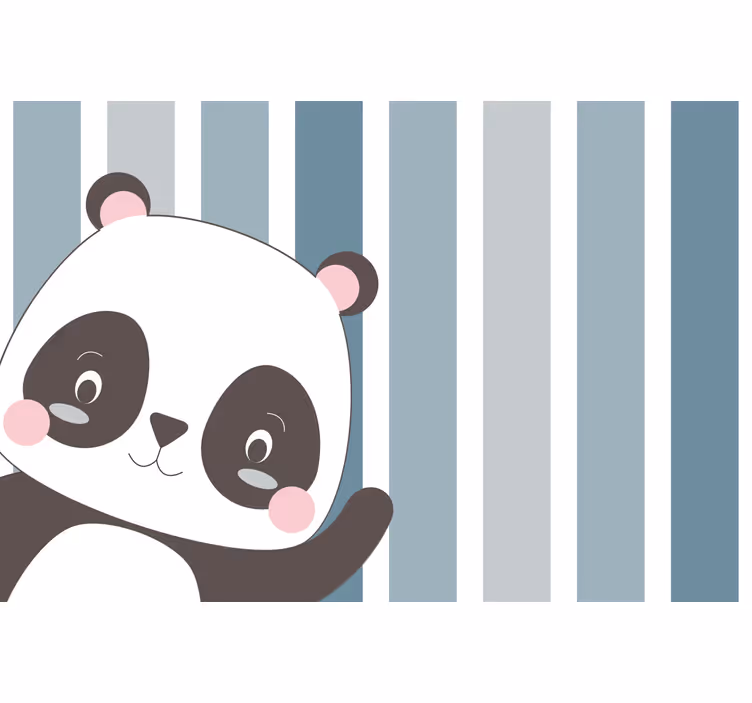 Childrens blind with happy panda striped design - TenStickers
