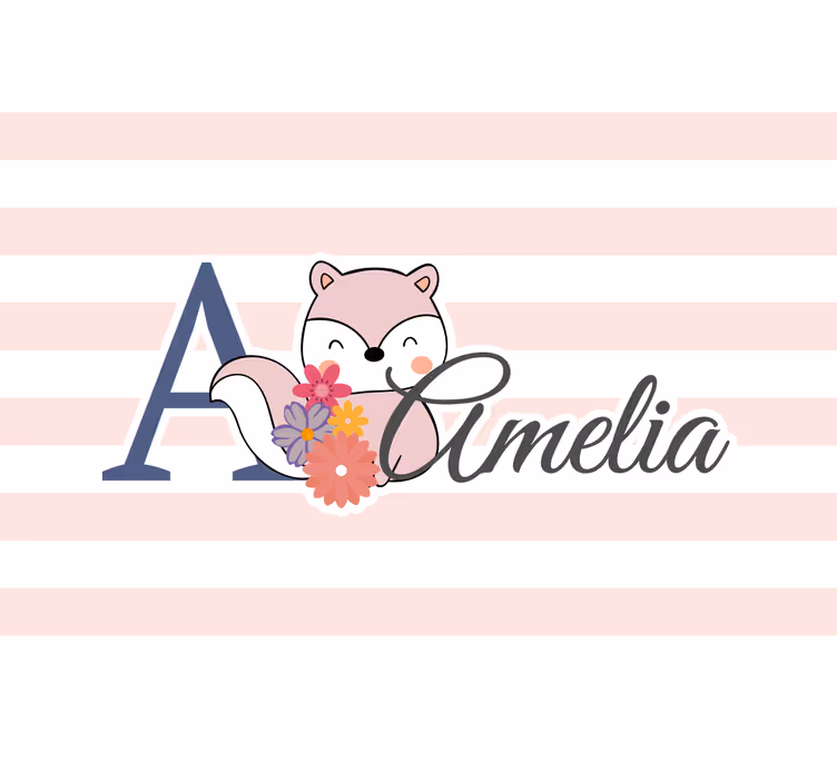 Childrens blind cute animals squirrel with name - TenStickers