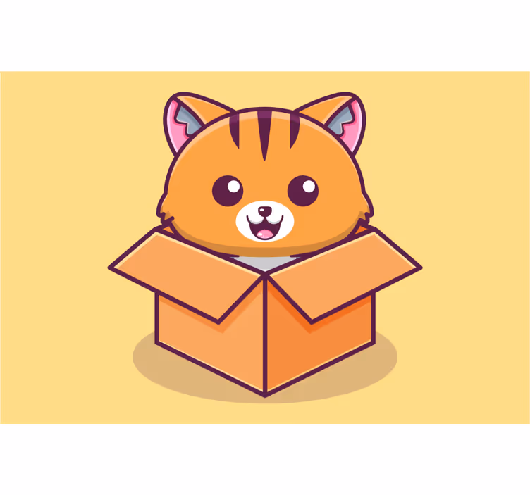 Childrens blind cat in box - TenStickers