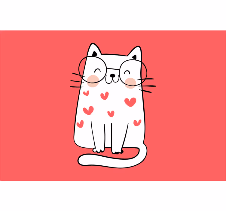 Childrens blind lovely smiling cat - TenStickers