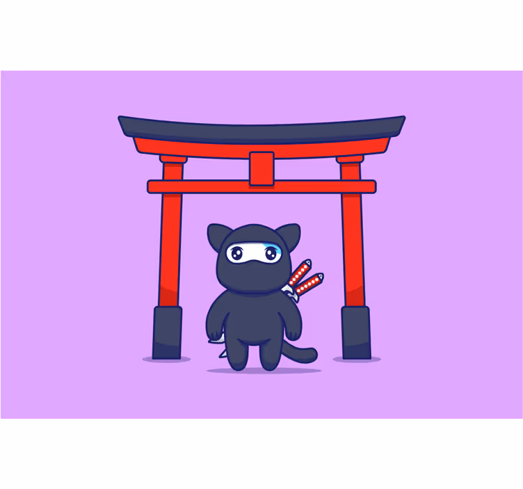 Childrens blind ninja cat design - TenStickers