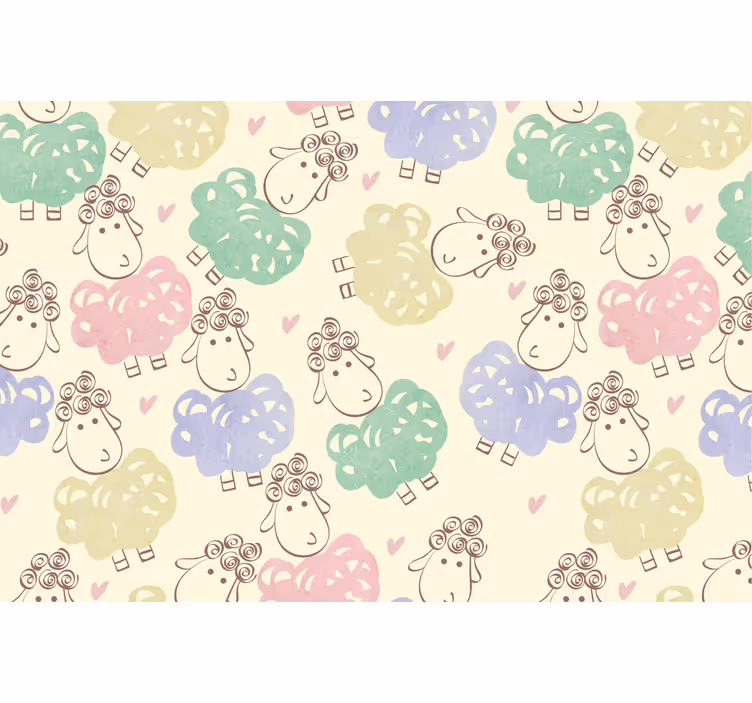 Childrens blind with sheep doodle pattern - TenStickers