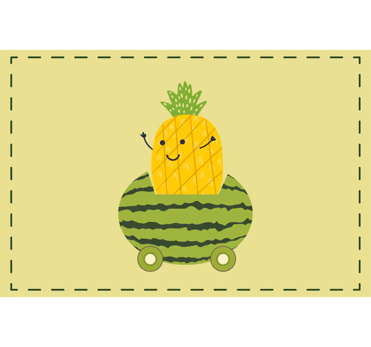 Childrens blind with funny pineapple in a car pattern - TenStickers