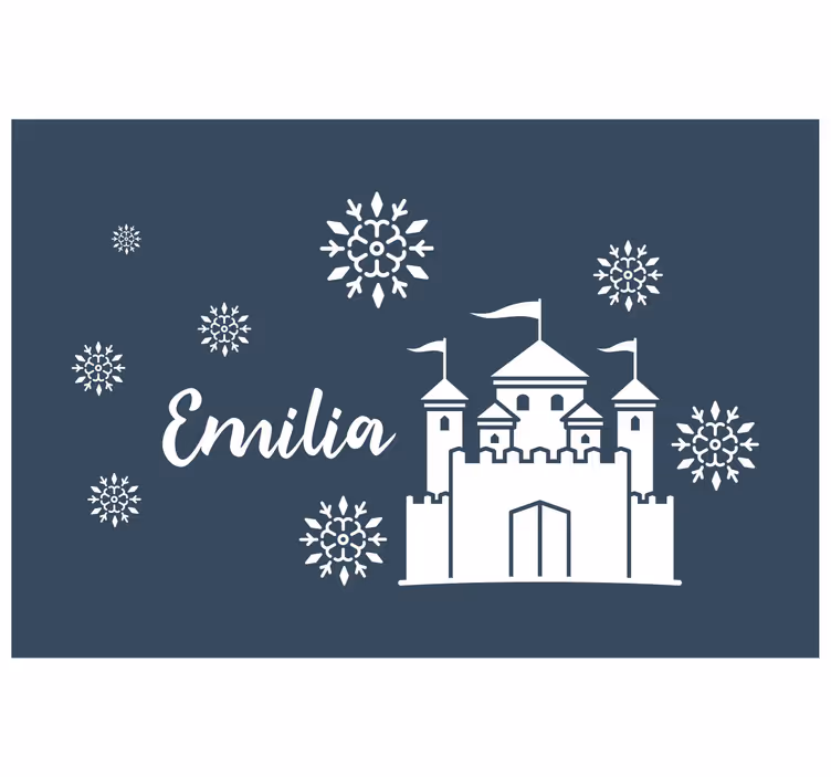 Monocolor castle with snowflakes children's blind - TenStickers
