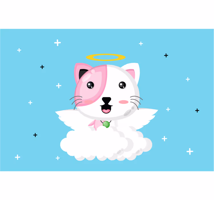 Childrens blind angel cat - TenStickers