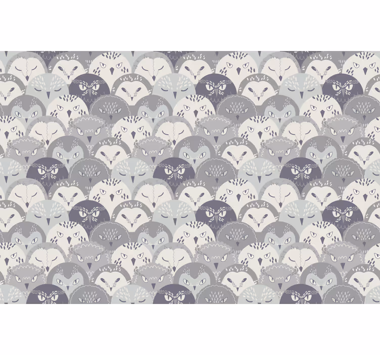 Childrens blind gray owl on creepers nordic style - TenStickers