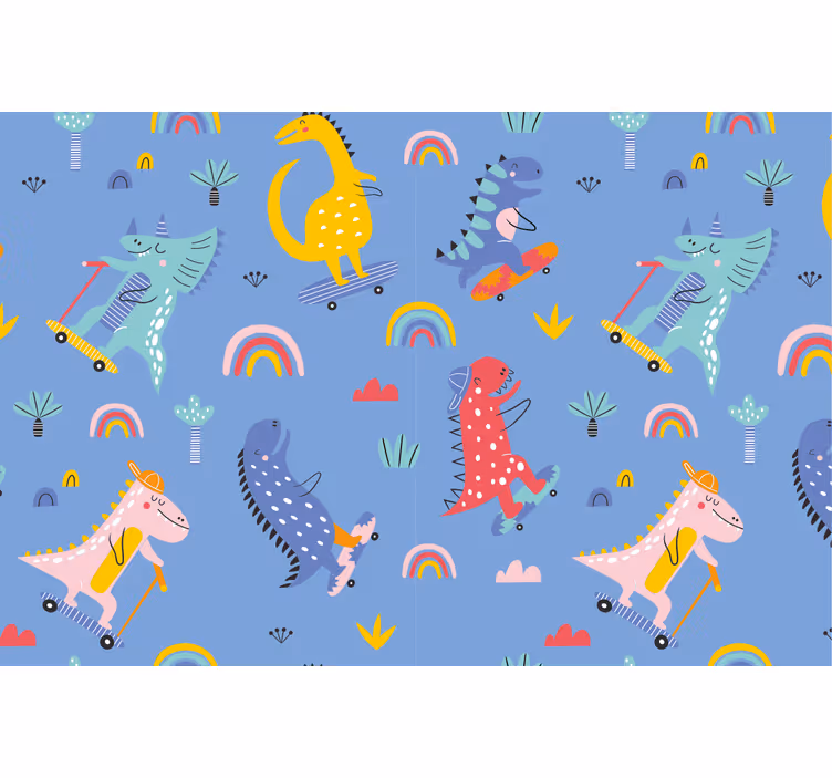 Childrens blind featuring adorable skater dinosaurs - TenStickers