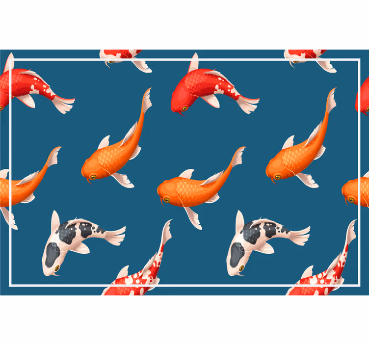 Childrens blind with blue background koi fish pattern - TenStickers