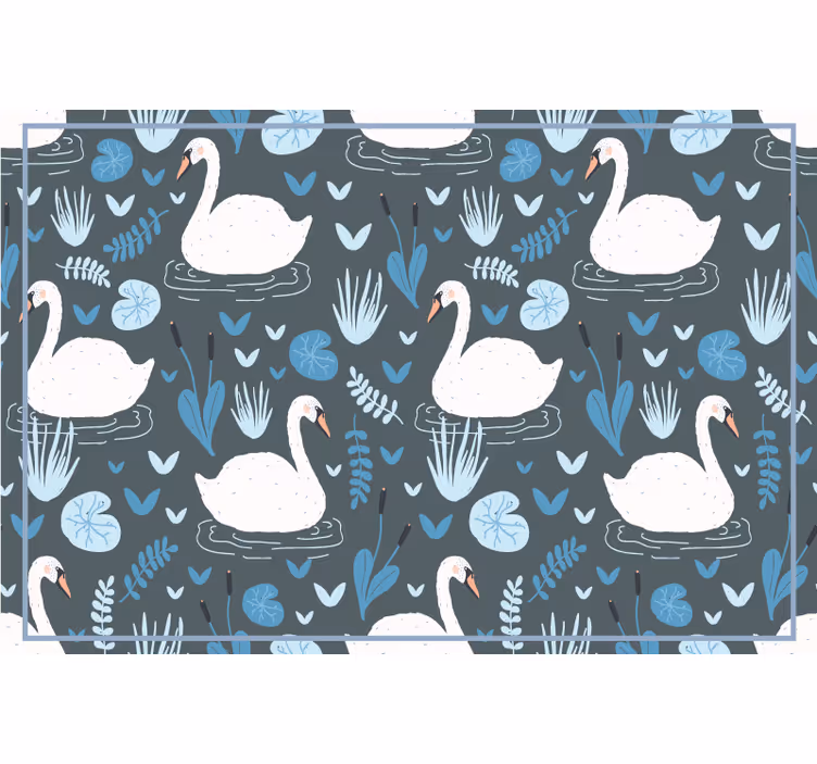 Childrens blind elegant white swan pattern - TenStickers