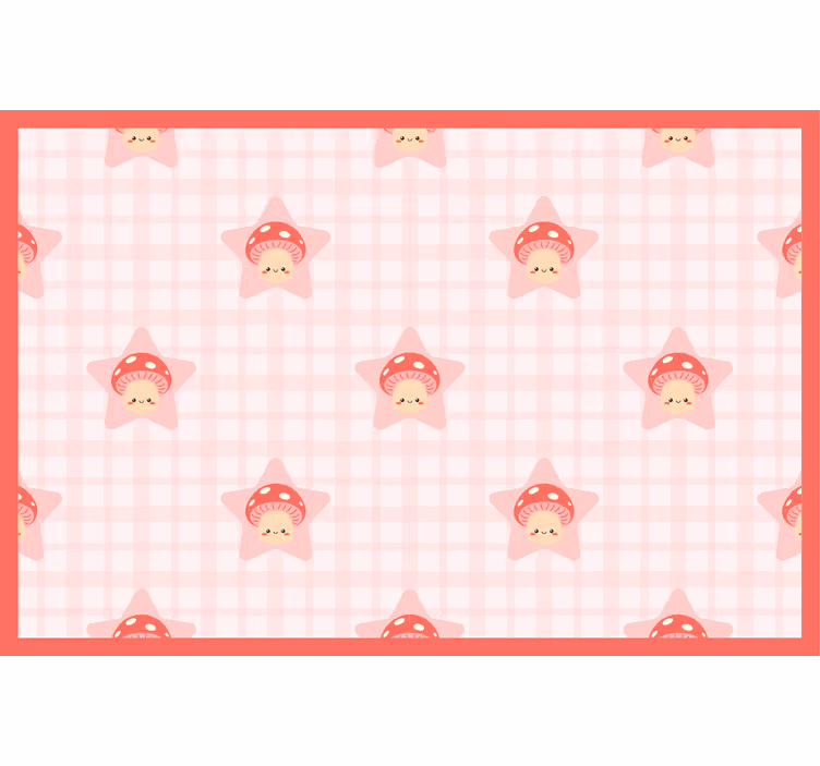 Childrens blind with cute pink mushroom pattern - TenStickers